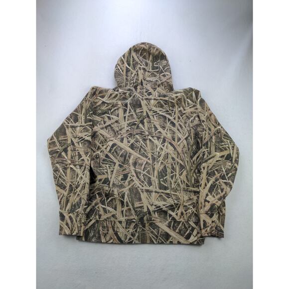Cabelas Grass Camo Hoodie Pullover Sweatshirt SZ S Purple Embroidered Spell Out - Picture 2 of 10